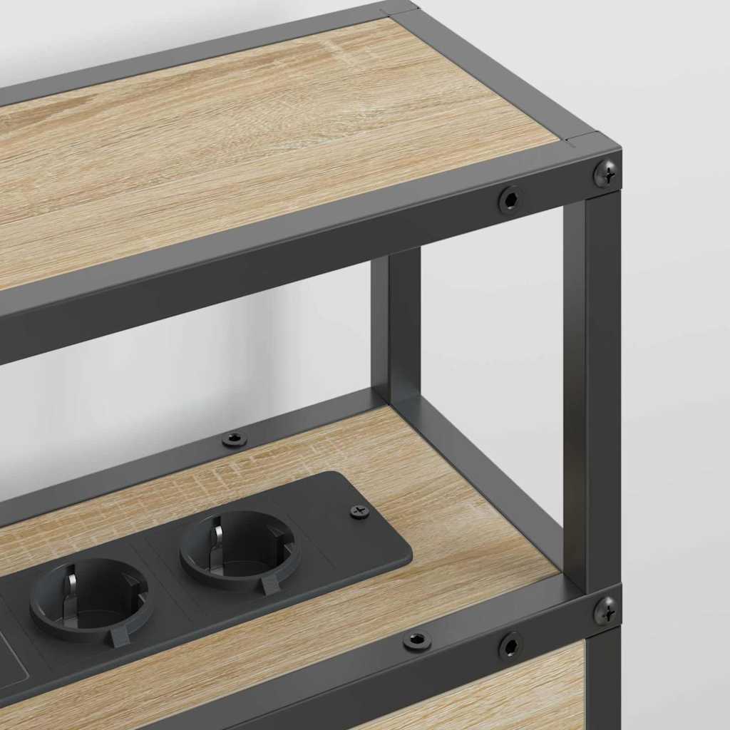 Säilytyspääty hyllyllä Sonoma tammi 140 cm Tekninen puu - Image 4