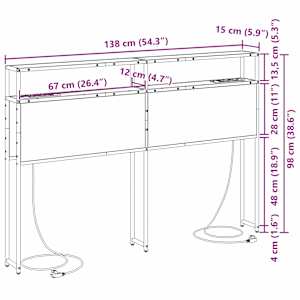 Úložné čelo postele s čelo Kouřový dub 150 cm Kompozitní dřevo - obrázek 13
