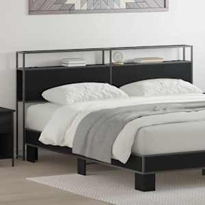 Skladiščni naslon s polico Črni hrast 180 cm Konstruiran les