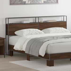 Skladiščni naslon s shranjevanjem Rjavi hrast Konstruiran les