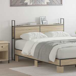 Headboard za shranjevanje z postajo za polnjenje sonoma hrast