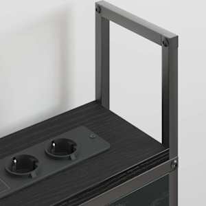 Úložná hlavová deska s nabíjecí stanicí s policí Černý dub - obrázek 4
