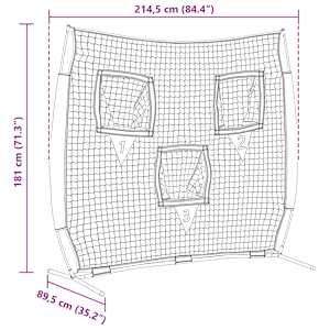Síť na trénink baseballu Černá 214,5 x 89,5 x 181 cm Polyester - obrázek 10