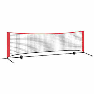 vidaXL Tennisiv&otilde;rk Must ja punane 301 x 90,5 x 87 cm Pol&uuml;ester