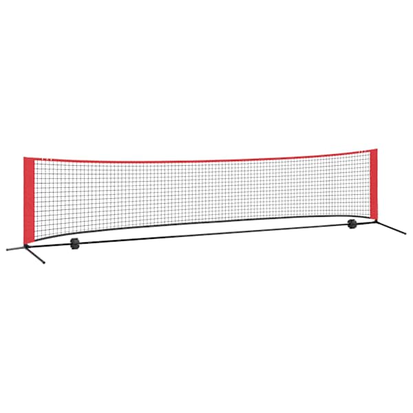 vidaXL Tennisiv&otilde;rk Must ja punane 396 x 92 x 87 cm Pol&uuml;ester
