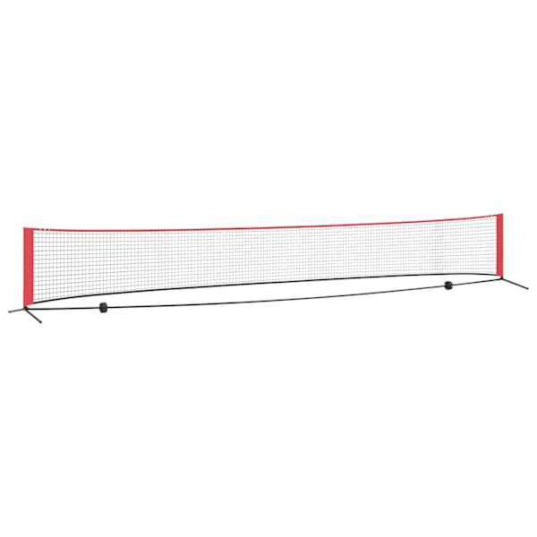 vidaXL Tennisiv&otilde;rk Must ja punane 595 x 90,5 x 87 cm Pol&uuml;ester