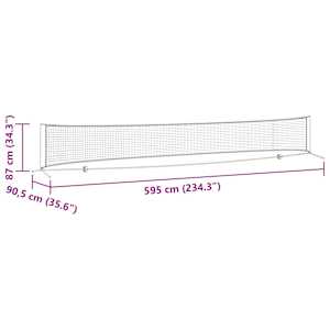 Tenisová síť Černá a červená 595 x 90,5 x 87 cm Polyester - obrázek 11