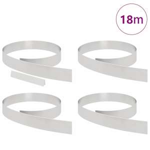 Okraj trávníku 4 pcs Stříbrná 450 x 0,05 x 15 cm Nerezová ocel - obrázek 3