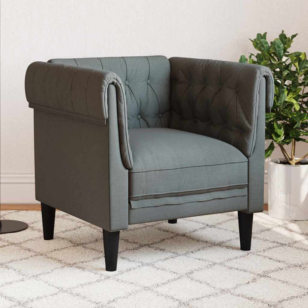 vidaXL Scaun canapea Chesterfield Gri închis 78.5 x 74.5 x 74.5 cm
