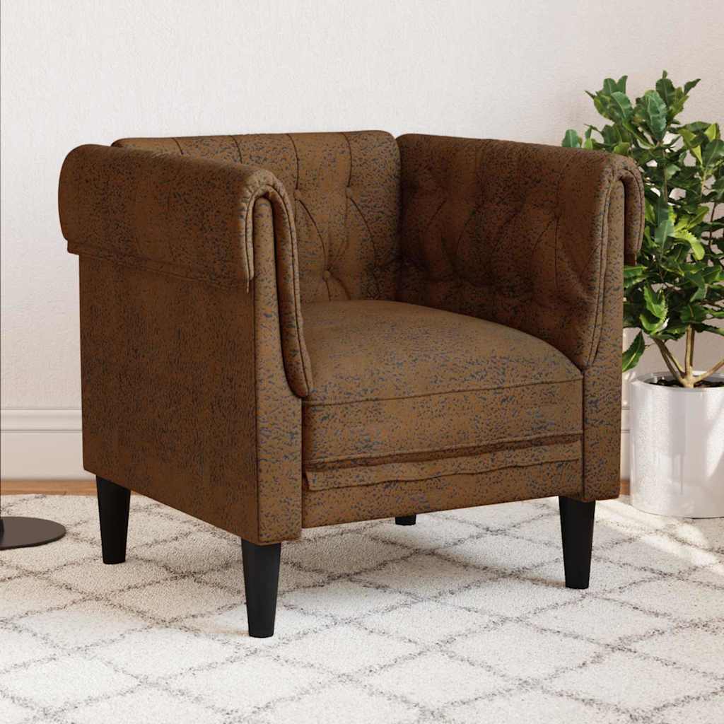 vidaXL Scaun canapea Chesterfield Argyle Maro 78.5 x 74.5 x 74.5 cm