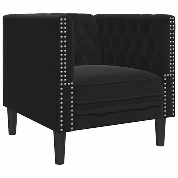 vidaXL Diivan Must 74,5 x 71 x 70,5 cm Samet
