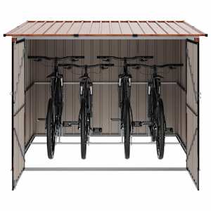 Kůlna na kolo 3 pcs Hnědá 216 x 207 x 158 cm Kov - obrázek 3