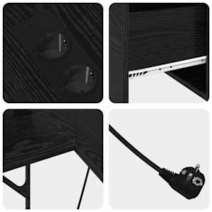Stůl se zásuvkou Černý dub 182 x 101 x 87,5 cm kompozitní dřevo - obrázek 10