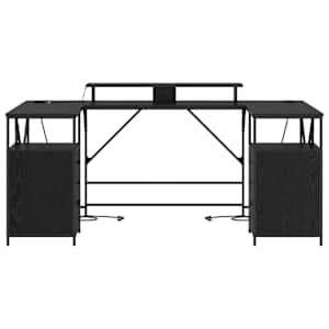 Stůl se zásuvkou Černý dub 182 x 101 x 87,5 cm kompozitní dřevo - obrázek 7