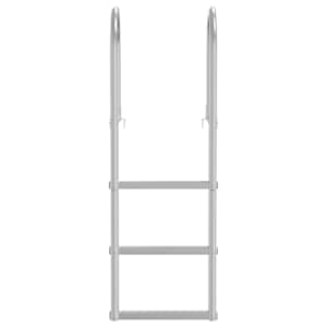 Žebřík na molo se 3 kroky Stříbrná 45 x 11,5 x 134 cm Hliník - obrázek 4