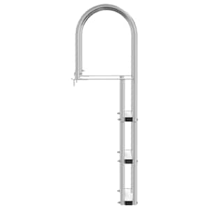Žebřík na molo se 3 kroky Stříbrná 45 x 11,5 x 134 cm Hliník - obrázek 5