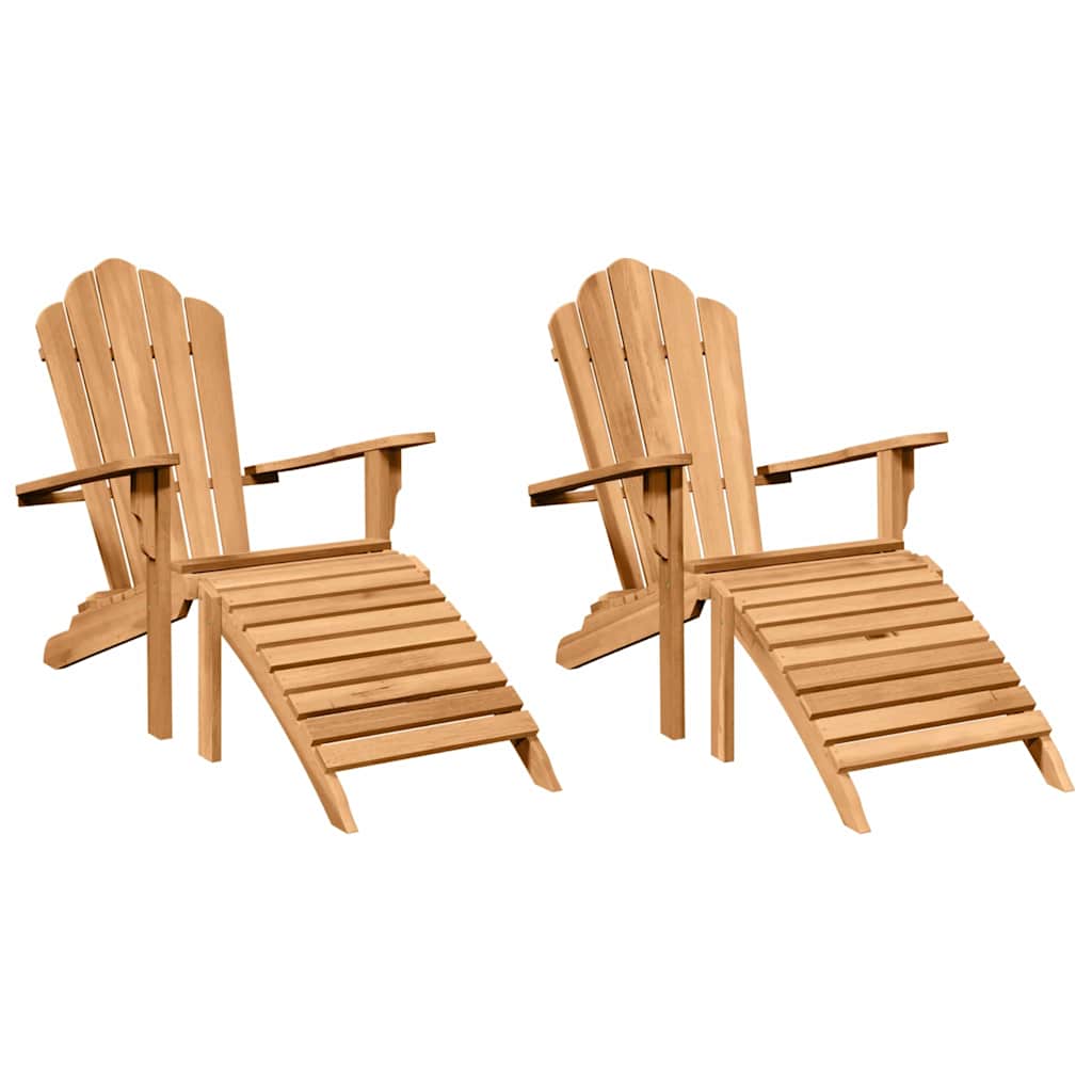 Image of vidaXL Garden Adirondack Chairs 2 pcs Brown 77 x 137 x 95 cm