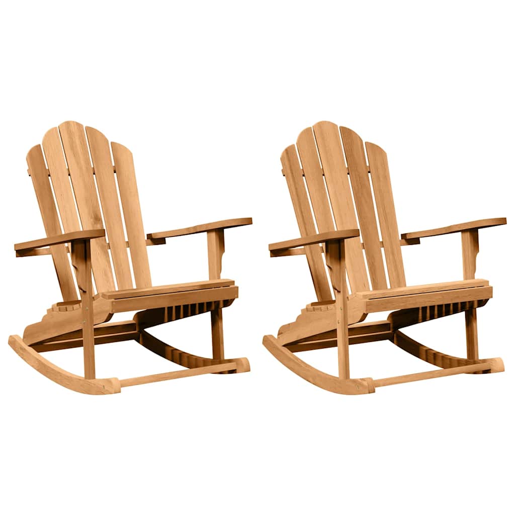 Image of vidaXL Garden Adirondack Rocking Chairs 2 pcs Brown 77 x 100 x 98 cm