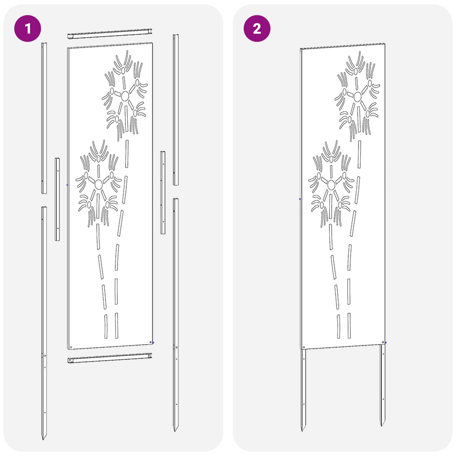 Tuin Privacy Screen Fretwerk Zilver 32 x 140 cm Roestvrij staal image 8