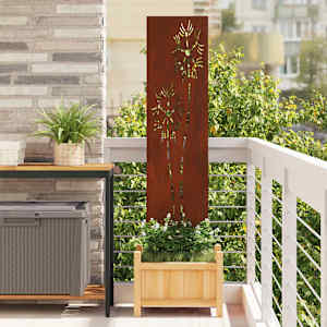 Zaslon za zasebnost v vrtu Rjav 32 x 140 cm Odporno jeklo