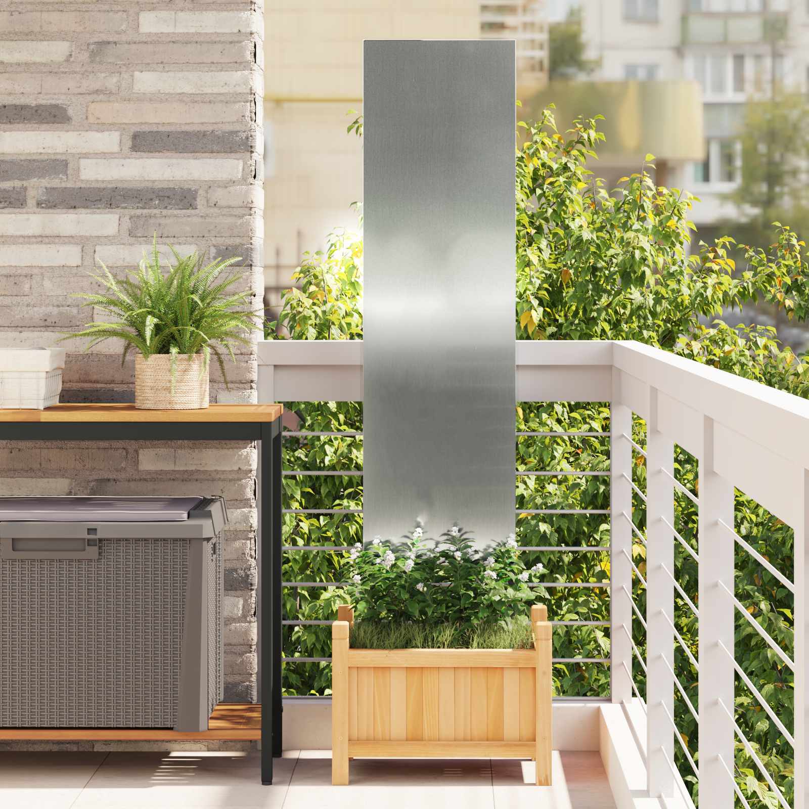 Tuin Privacy Screen Zilver 32 x 140 cm Gegalvaniseerd staal image 1