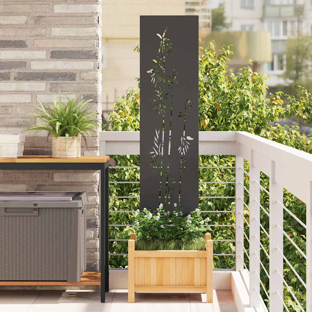 vidaXL Ecran de intimitate pentru grădină Floral Negru 32 x 140 cm