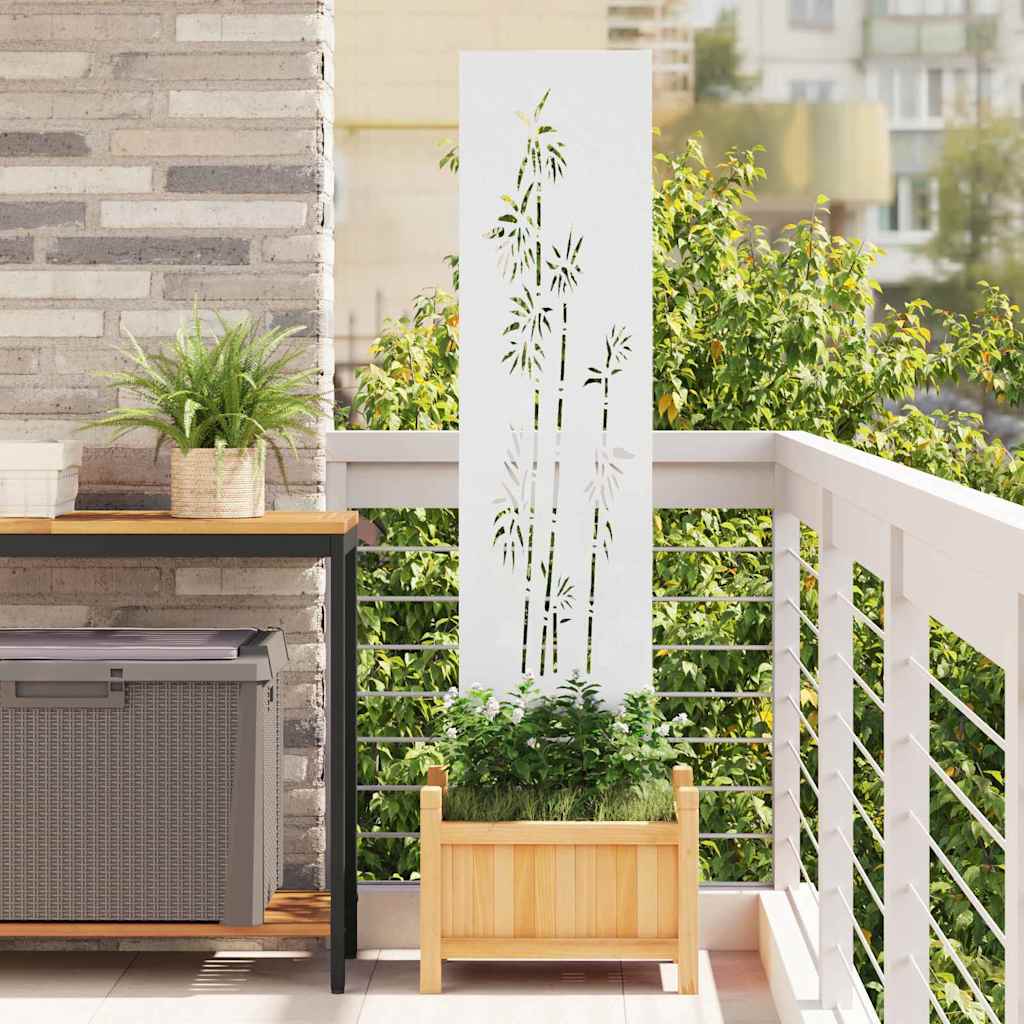 vidaXL Ecran de intimitate pentru grădină Floral Alb 32 x 140 cm