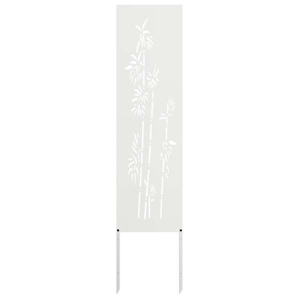 vidaXL Aia privaatsuse kate Lilled Valge 32 x 140 cm K&uuml;lmpruun teras