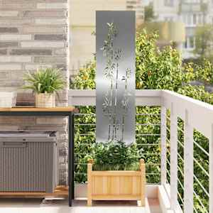 Zaslon za zasebnost v vrtu srebrna 32 x 140 cm Nerjaveče jeklo