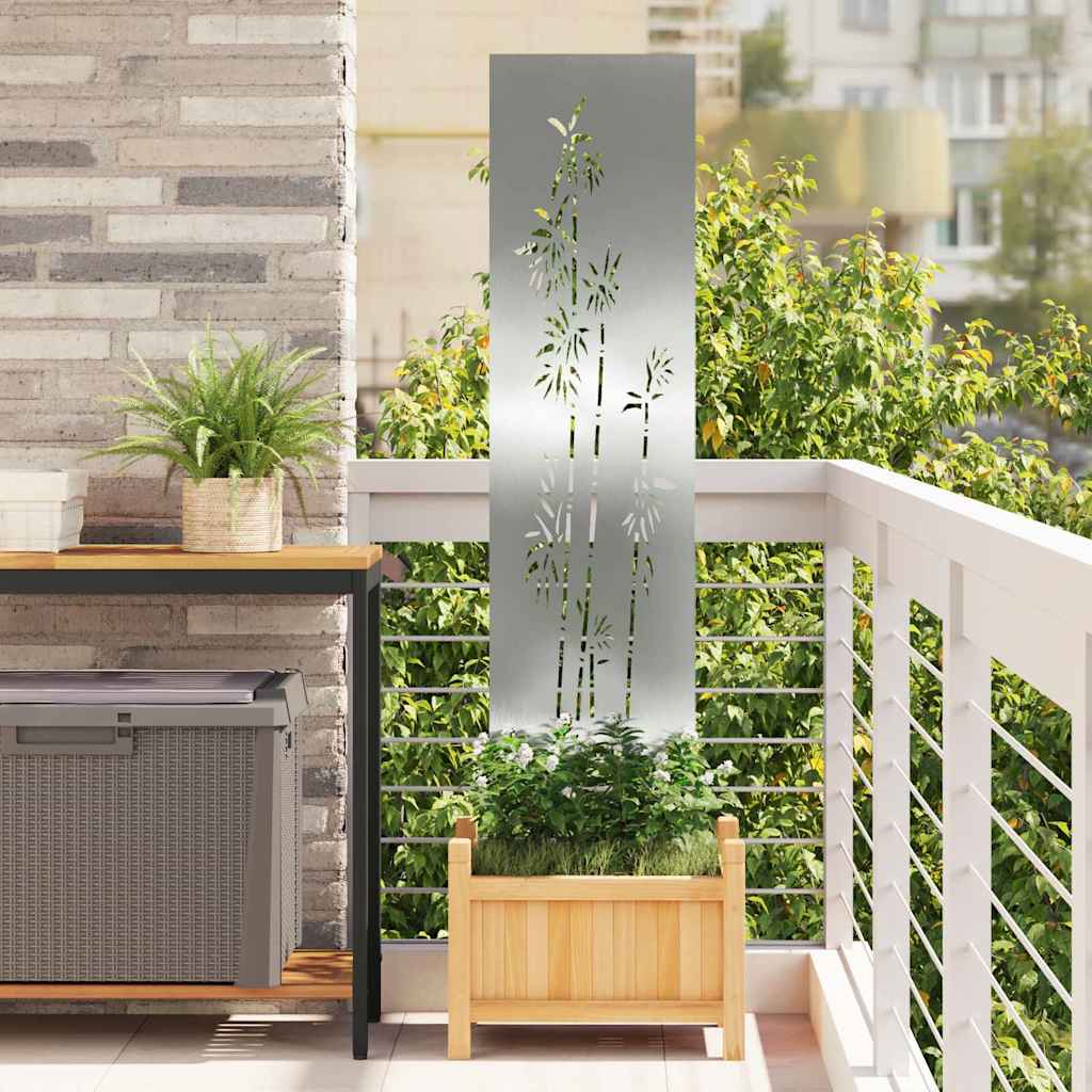 vidaXL Ecran de intimitate pentru grădină Floral Argintiu 32 x 140 cm