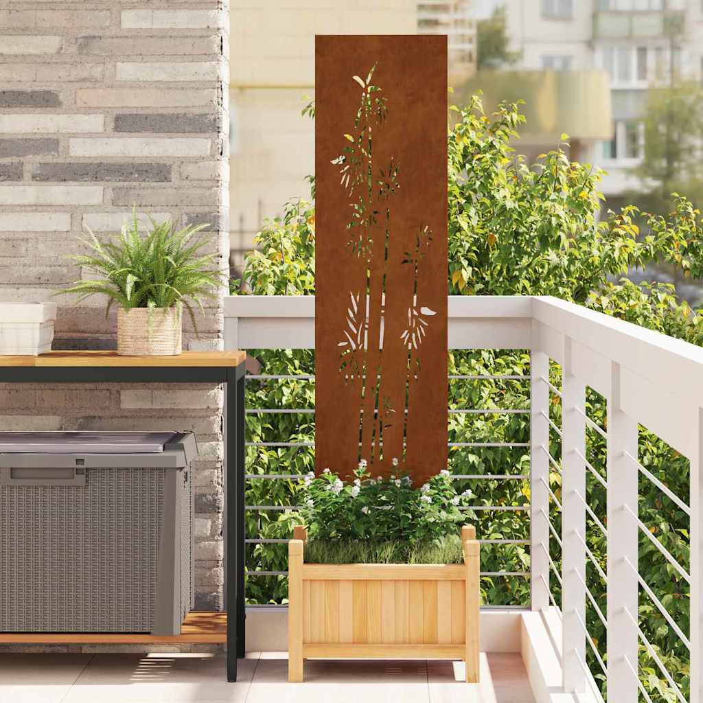 Aia privaatsuse kate Lilled Rooste 32 x 140 cm Kulunud teras