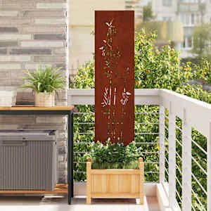 Zaslon za zasebnost v vrtu Rjav 32 x 140 cm Odporno jeklo