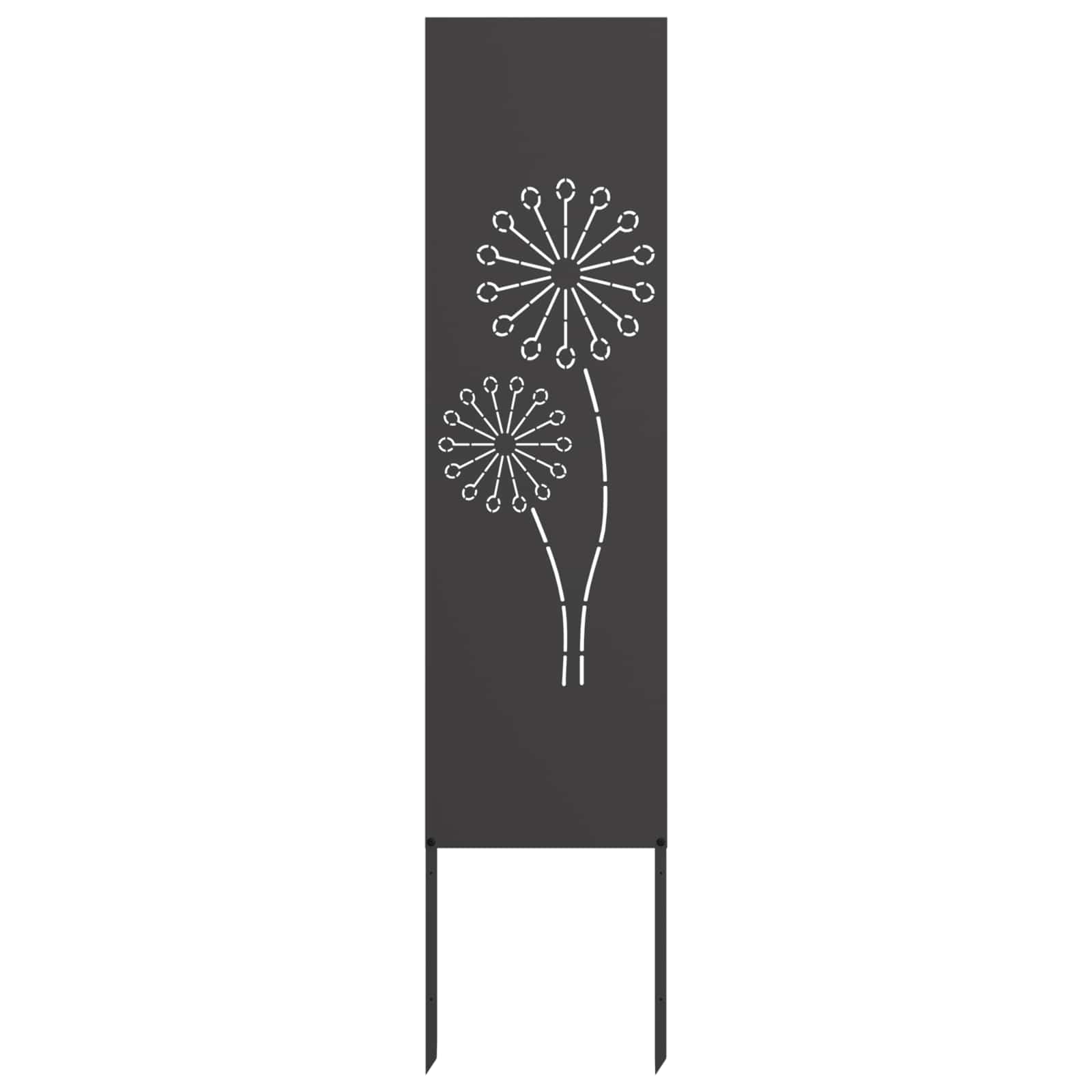 vidaXL Soukromí na zahradě Černá 32 x 140 cm Studeně válcovaná ocel