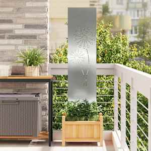 Zaslon za zasebnost v vrtu srebrna 32 x 140 cm Pocinkano jeklo