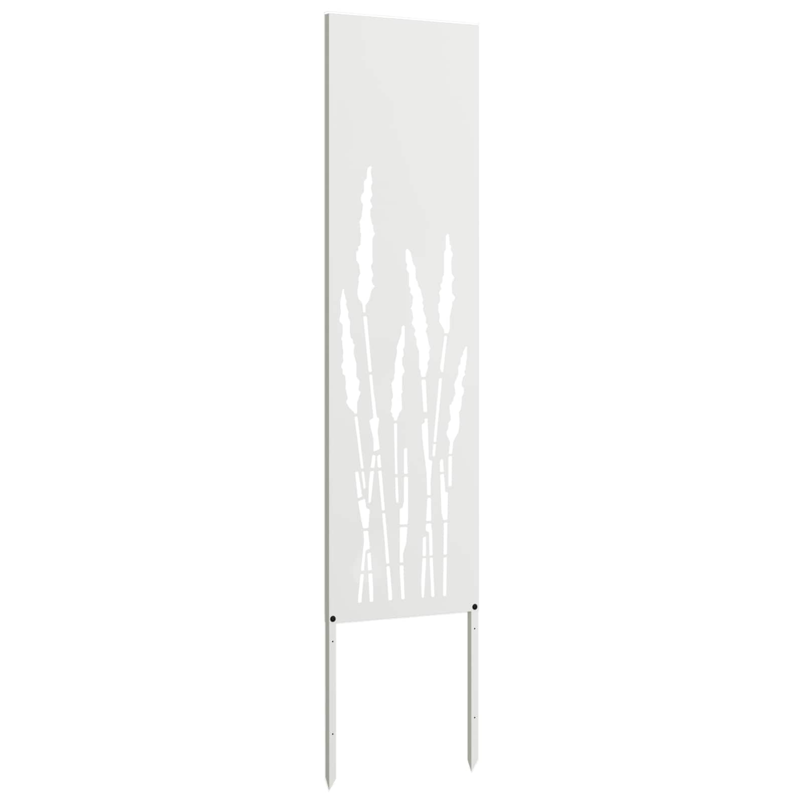 Tuin Privacy Screen Fretwerk Wit 32 x 140 cm Koudgewalst staal image 4