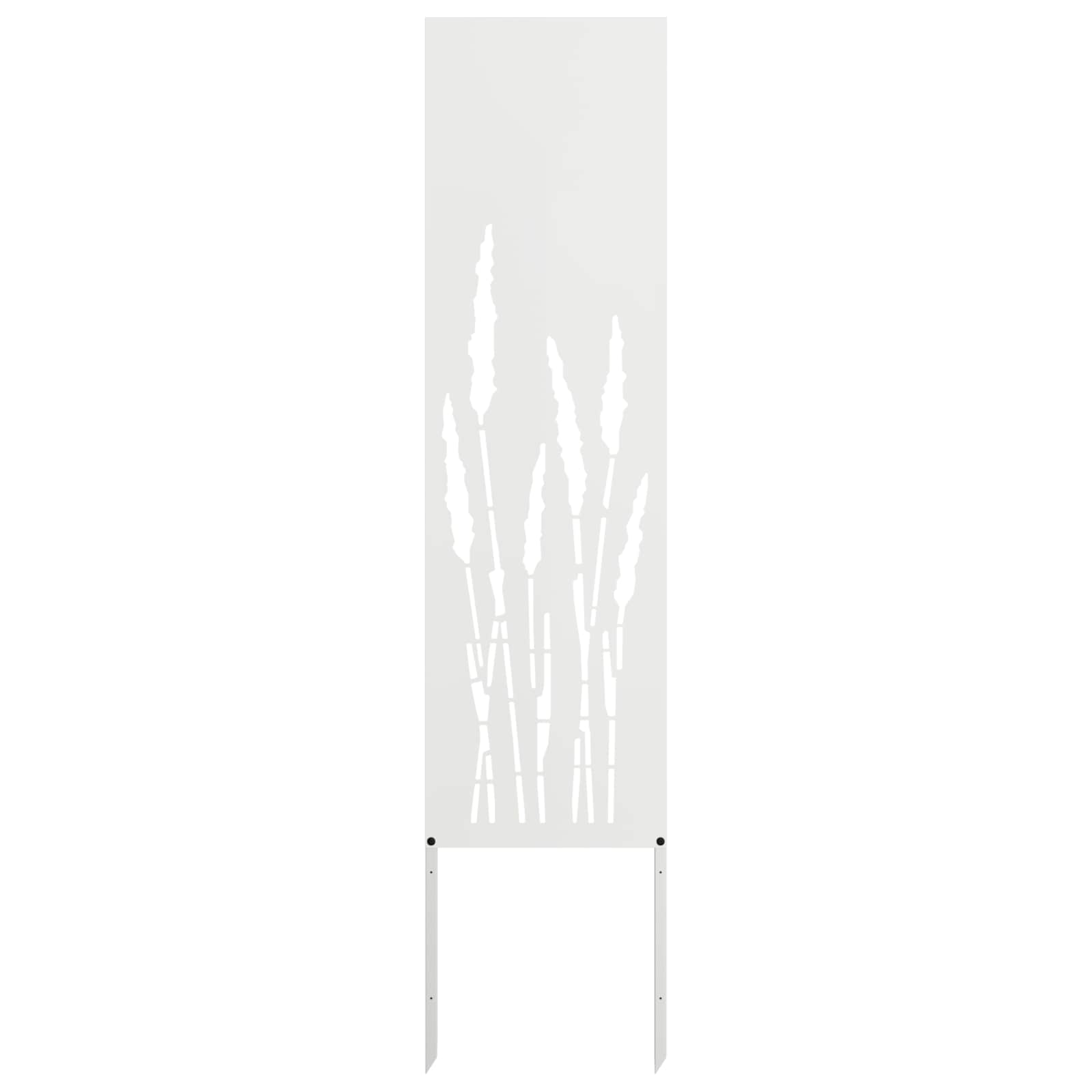 Tuin Privacy Screen Fretwerk Wit 32 x 140 cm Koudgewalst staal image 2