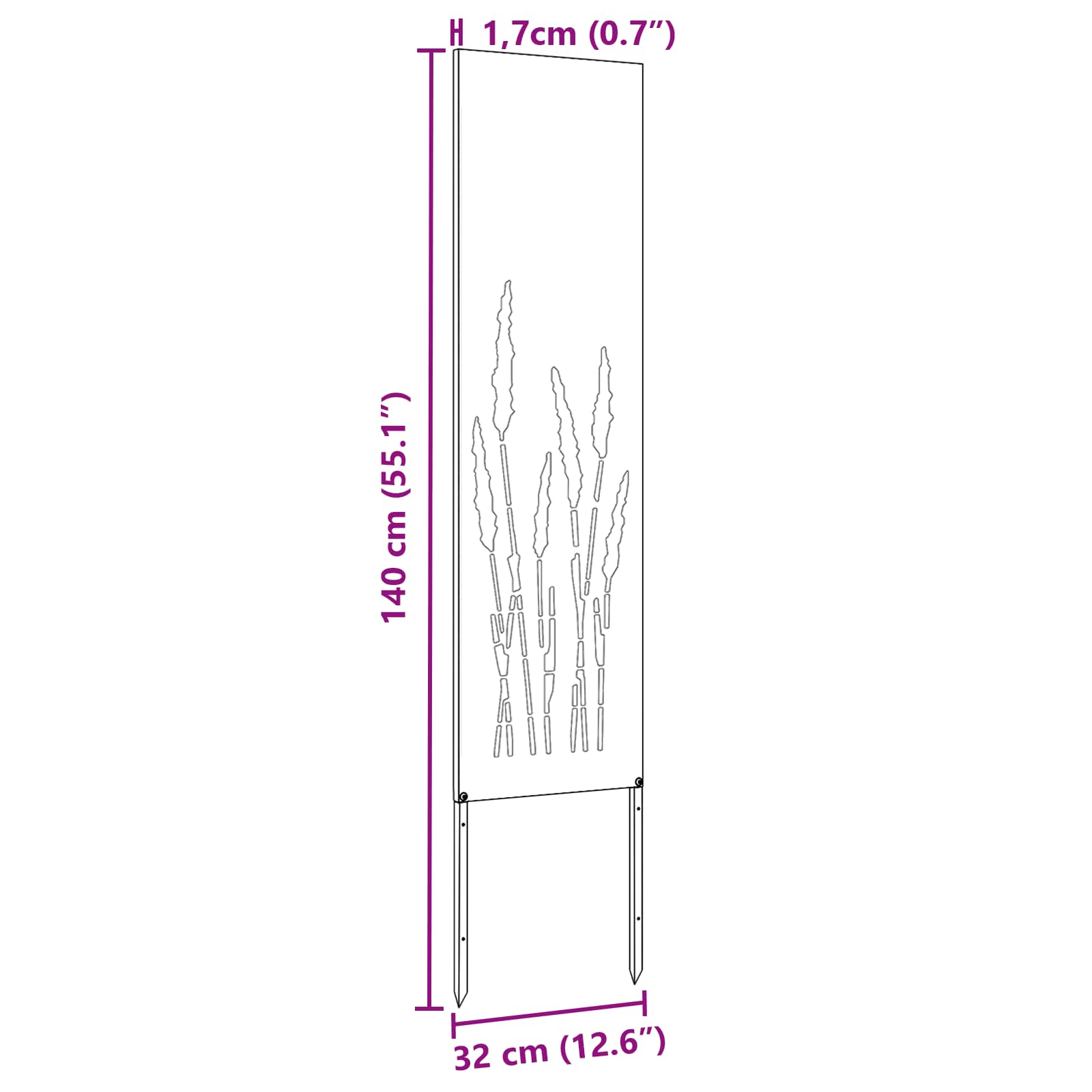 Tuin Privacy Screen Fretwerk Roestig 32 x 140 cm weervast staal image 16