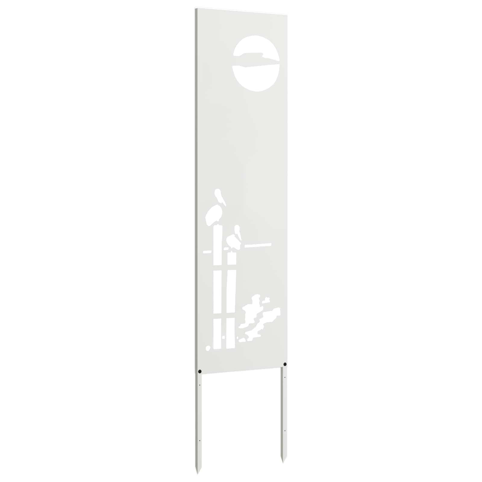 Tuin Privacy Screen Fretwerk Wit 32 x 140 cm Koudgewalst staal image 4