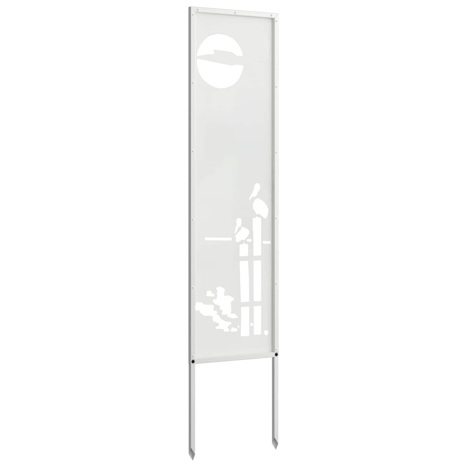 Tuin Privacy Screen Fretwerk Wit 32 x 140 cm Koudgewalst staal image 5
