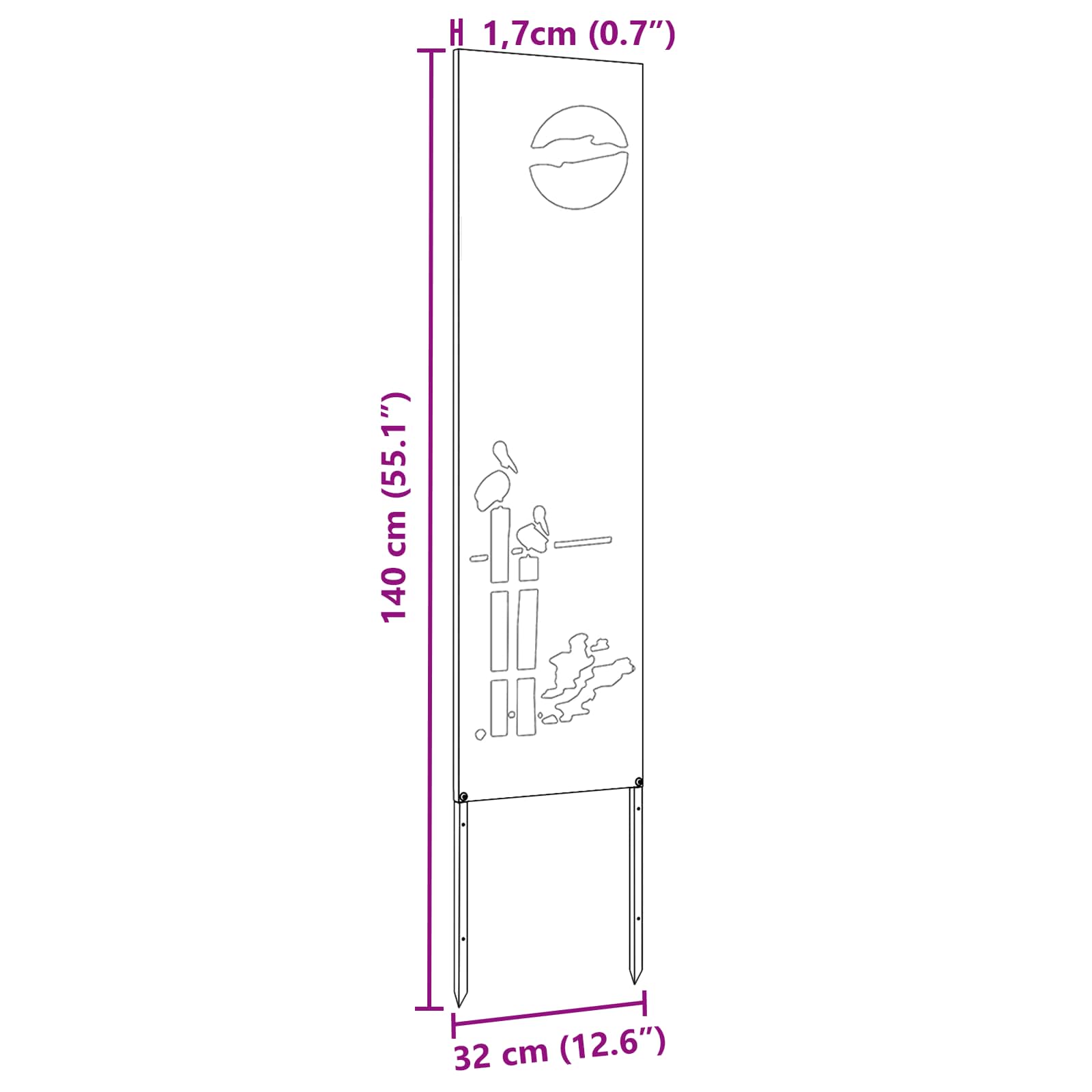 Tuin Privacy Screen Antraciet 32 x 140 cm Koudgewalst staal image 10