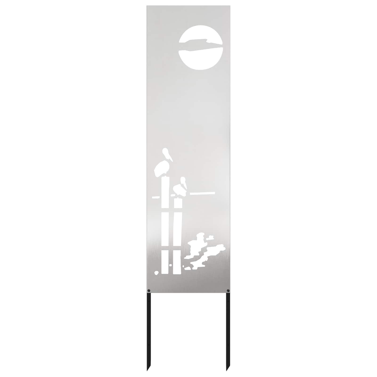 Tuin Privacy Screen Fretwerk Zilver 32 x 140 cm Roestvrij staal image 2