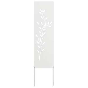 vidaXL Aia privaatsuse kate Lilled Valge 32 x 140 cm K&uuml;lmpruun teras