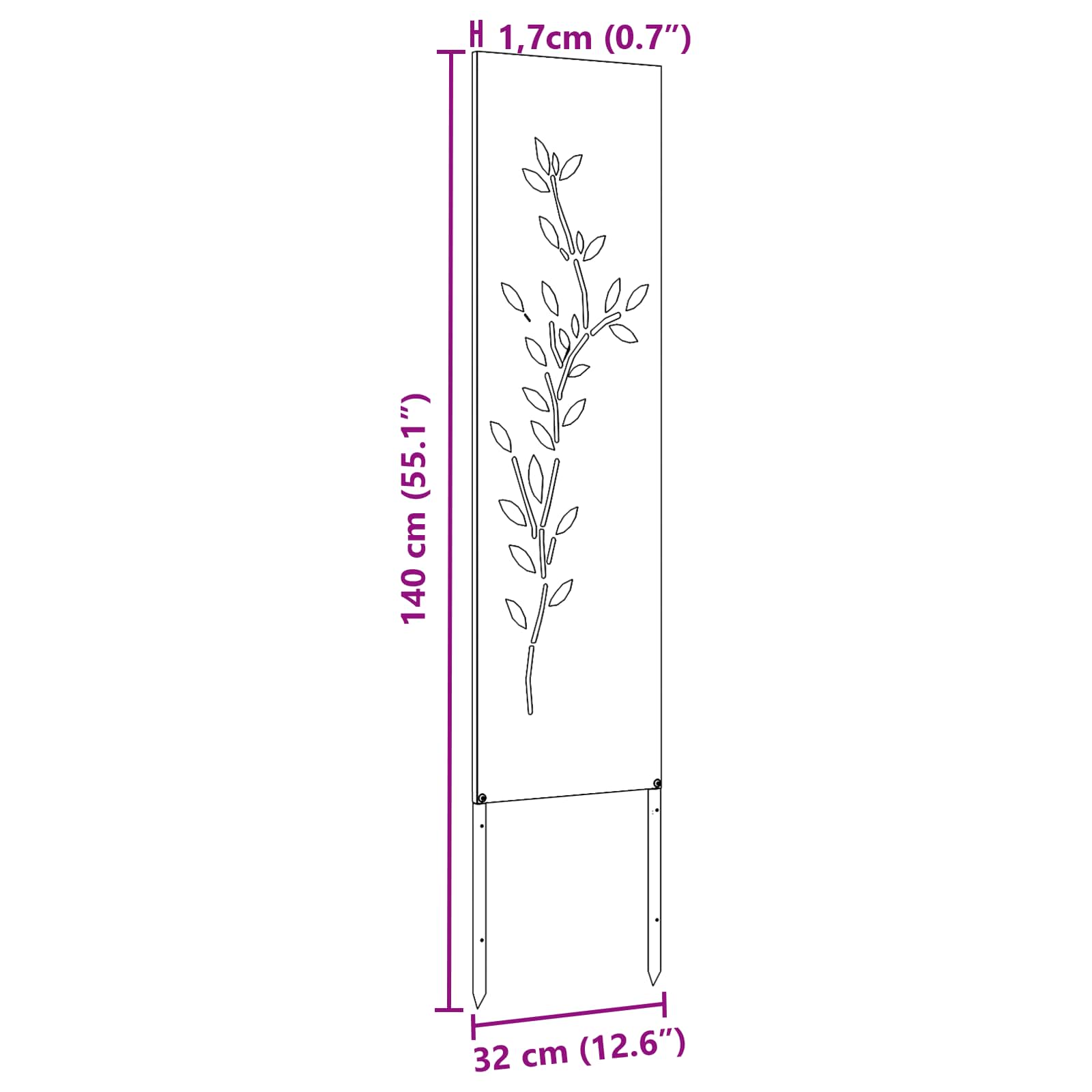 Tuin Privacy Screen Antraciet 32 x 140 cm Koudgewalst staal image 10