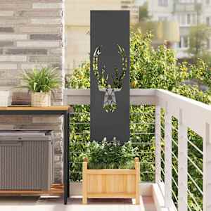 Zaslon za zasebnost v vrtu Črna 32 x 140 cm Mnogi jeklo