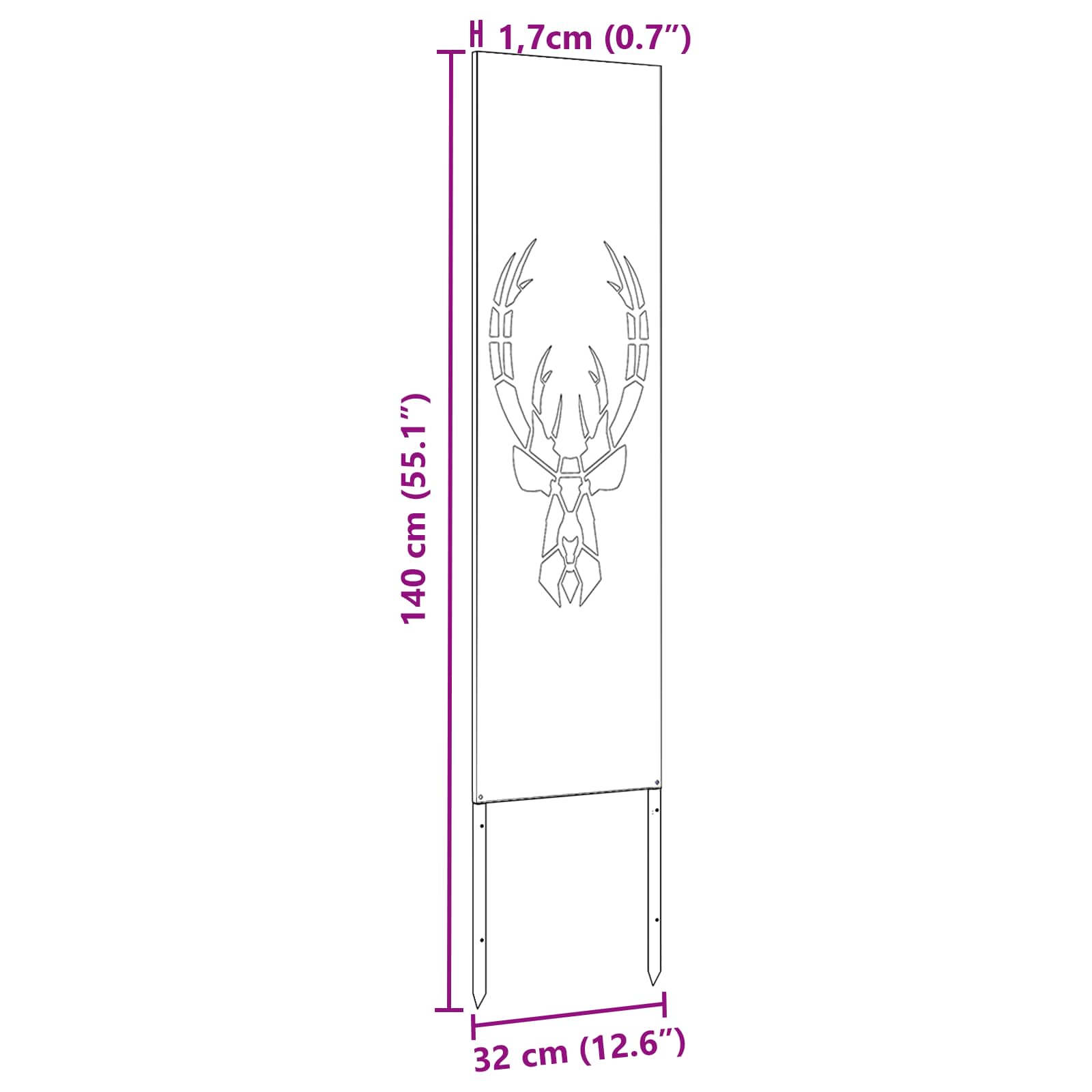 Tuin Privacy Screen Wit 32 x 140 cm Koudgewalst staal image 10