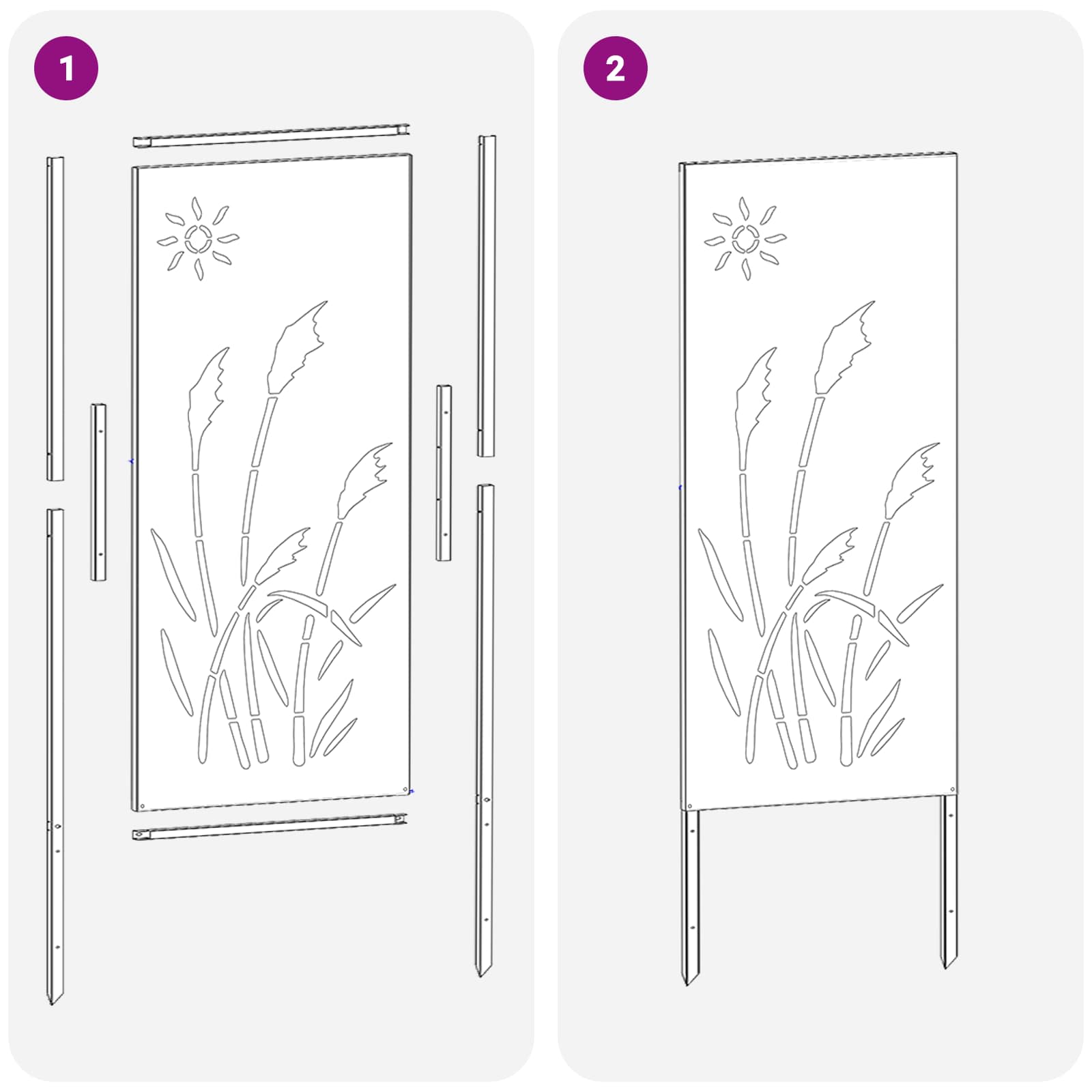 Tuin Privacy Screen Fretwerk Zilver 50 x 140 cm Roestvrij staal image 10
