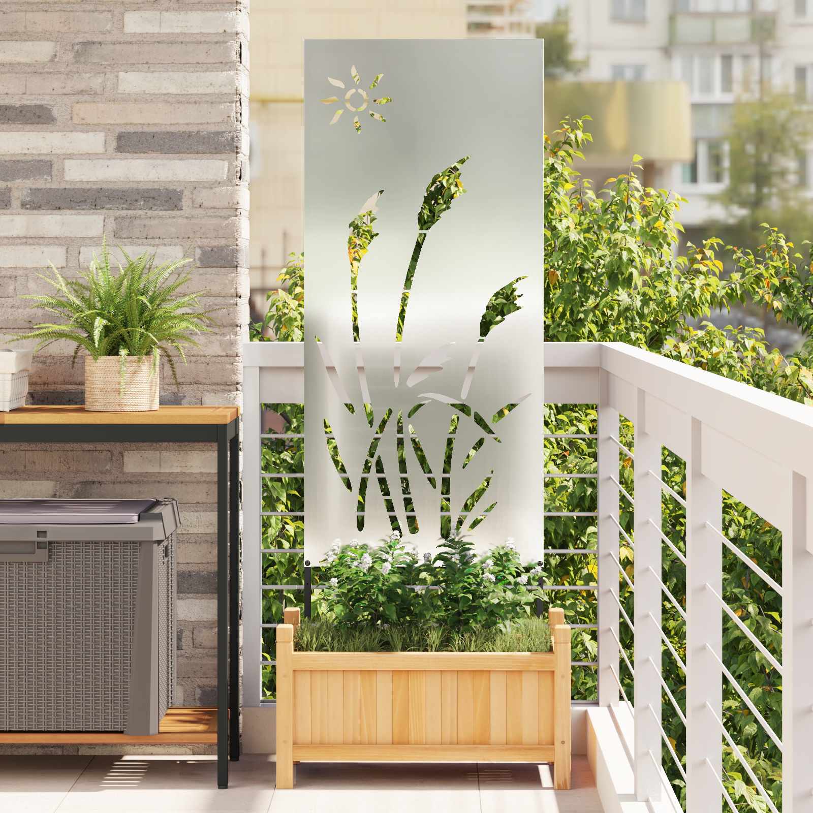 Tuin Privacy Screen Zilver 50 x 140 cm Gegalvaniseerd staal image 1