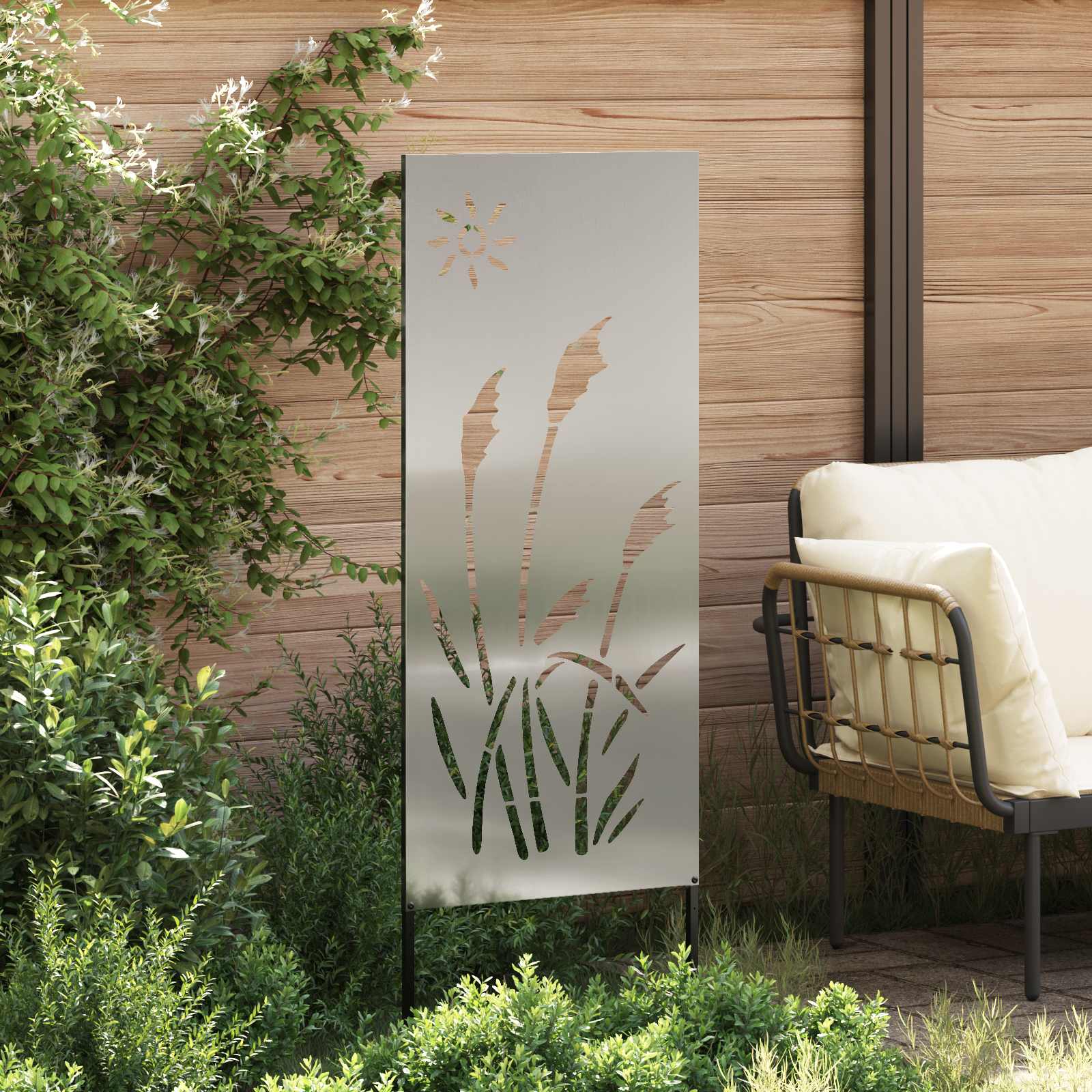 Tuin Privacy Screen Zilver 50 x 140 cm Gegalvaniseerd staal image 3