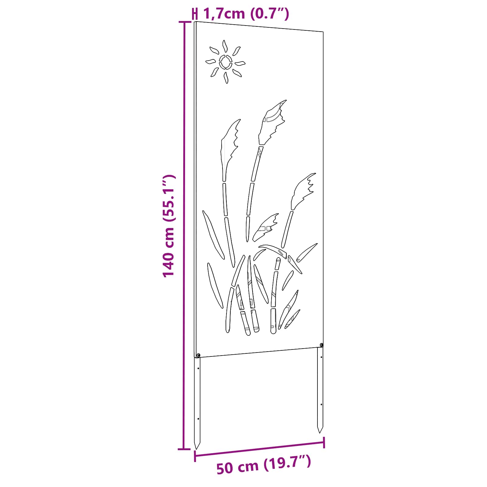 Tuin Privacy Screen Zilver 50 x 140 cm Gegalvaniseerd staal image 12