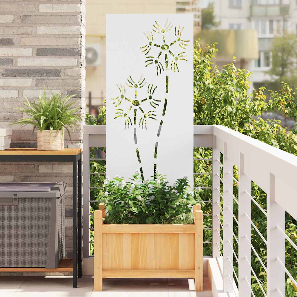 Tuin Privacy Screen Fretwerk Wit 50 x 140 cm Koudgewalst staal